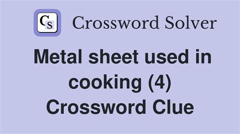 sheet metal crossword|Sheet metal crossword clue answers .